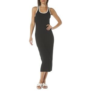 Sweaty Betty Resort Rib Racer Back Tank Midi Dress Size 6 Black & White